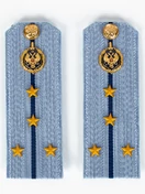 Погоны ФСБ голубые на рубашку, звание Капитан 14см ПЛАСТИК