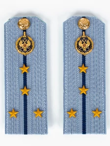 Погоны ФСБ голубые на рубашку, звание Капитан 14см ПЛАСТИК