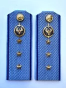 Погоны ФСБ голубые на рубашку, звание Старший Прапорщик 14см ПЛАСТИК