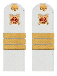 Погоны Полиции на рубашку белые КАРТОН Звание Сержант 13 см