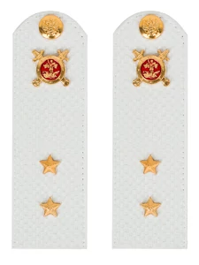 Погоны Полиции на рубашку белые КАРТОН Звание Прапорщик 15 см