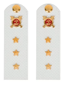Погоны Полиции на рубашку белые КАРТОН Звание Старший Прапорщик 15 см