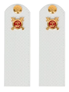 Погоны Полиции на рубашку белые КАРТОН Звание Рядовой 15 см