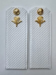 Погоны ВДВ с фурнитурой белые Рядовой КАРТОН