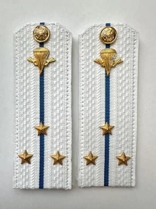 Погоны ВДВ с фурнитурой белые Старший Лейтенант КАРТОН