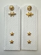Погоны ВКС ВВС с фурнитурой белые Прапорщик КАРТОН