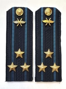 Погоны ВКС ВВС с фурнитурой темно-синие Полковник ПЛАСТИК