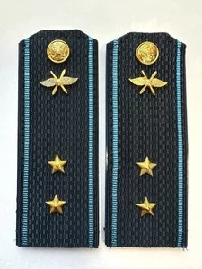 Погоны ВКС ВВС с фурнитурой темно-синие Прапорщик ПЛАСТИК