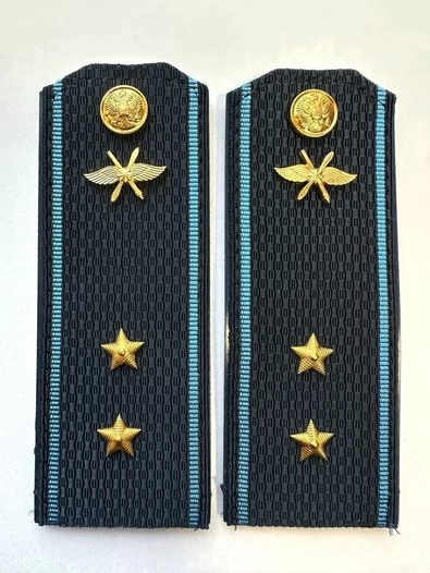 Погоны ВКС ВВС с фурнитурой темно-синие Прапорщик ПЛАСТИК