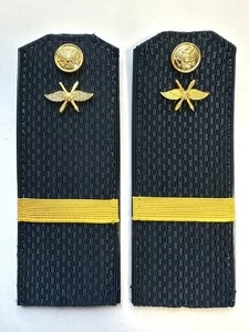 Погоны ВКС ВВС с фурнитурой темно-синие Ефрейтор ПЛАСТИК