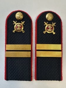 Погоны Полиции на куртку темно-синие КАРТОН Звание Младший Сержант 13 см