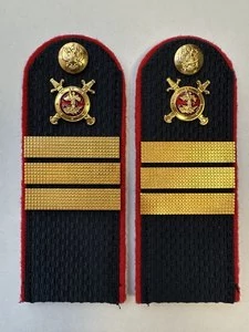 Погоны Полиции на куртку темно-синие КАРТОН Звание Сержант 13 см