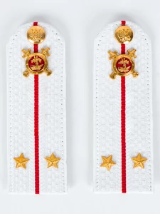 Погоны Полиции на рубашку белые звание Лейтенант Картон 15см