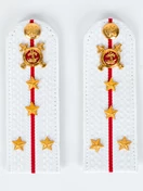 Погоны Полиции на рубашку белые звание Капитан Картон 15см