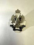Знак нагрудный Кадеты России тип 3 серебристый с черной лентой