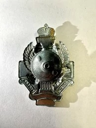 Знак нагрудный Кадеты России тип 3 серебристый с черной лентой