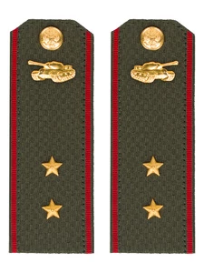 Погоны МО Танковые войска зеленые звание Прапорщик Пластик