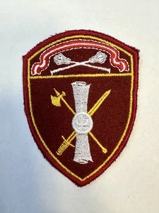 Шеврон Росгвардии (свиток, меч, топор) краповый вышитый