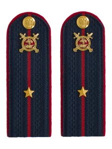 Погоны Полиции картон (в сборе) укомплектованные с фурнитурой темно-синие Младший лейтенант 12 см