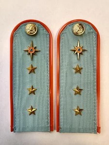 Погоны МЧС голубые на рубашку ПЛАСТИК Звание Старший Прапорщик