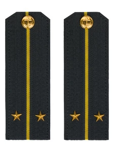 Погоны ВМФ Лейтенант ПЛАСТИК цвет черный с желтыми просветами