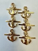 Эмблема ВМФ якорь 23мм цвет золотой 6 шт.