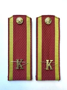 Погоны курсантские красные К 12 см картон металлические буквы К в комплекте