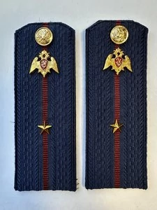 Погоны Росгвардии ФСВНГ на куртку 14см Картон звание Младший Лейтенант цвет темно-синий