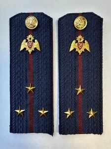 Погоны Росгвардии ФСВНГ на куртку 14см Картон звание Старший Лейтенант цвет темно-синий