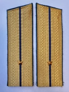 Погоны парадные ФСБ золотые картон звание Младший Лейтенант 17см Скос