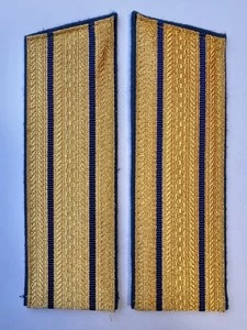 Погоны ФСБ парадные золотые 2 просвета Кляммеры в комплекте картон 17см Скос