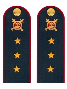 Погоны Полиции темно-синие КАРТОН Звание Старший Прапорщик 15см