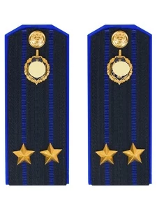 Погоны ФСБ на куртку цвет синий ПЛАСТИК, звание Подполковник 14х5,5см