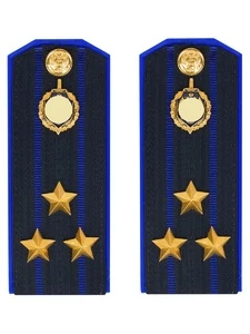 Погоны ФСБ на куртку цвет синий ПЛАСТИК, звание Полковник 14х5,5см