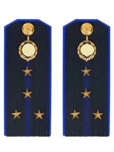 Погоны ФСБ на куртку цвет синий ПЛАСТИК, звание Капитан 14х5,5см