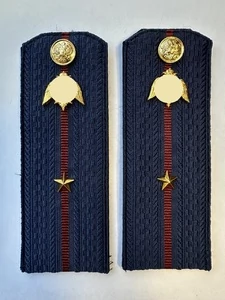 Погоны Росгвардии ФСВНГ на куртку 14см ПЛАСТИК звание Младший Лейтенант цвет темно-синий