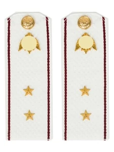 Погоны Росгвардии ФСВНГ на рубашку белые 14х5 см КАРТОН звание Прапорщик