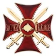 Сувенирный знак "Крест За службу на Кавказе" цвет красный/золотой без удостоверения