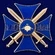 Сувенирный знак "Крест За службу на Кавказе" цвет синий/золотой без удостоверения