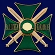 Сувенирный знак "Крест За службу на Кавказе" цвет зеленый/золотой без удостоверения