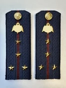 Погоны Росгвардии ФСВНГ на куртку 14см ПЛАСТИК звание Капитан цвет темно-синий