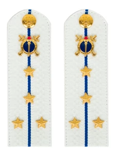 Погоны Юстиции белые ПЛАСТИК звание Капитан 12см