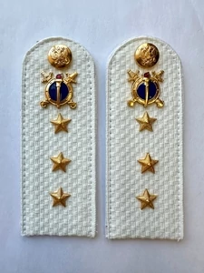 Погоны Юстиции белые КАРТОН звание Старший Прапорщик 12см