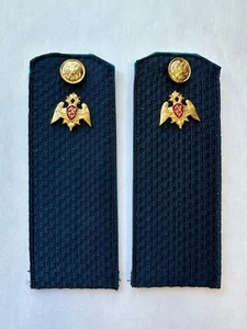 Погоны Росгвардии ФСВН 14х5 см КАРТОН звание Рядовой цвет темно-синий