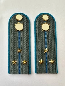 Погоны ФССП с фурнитурой серые звание Старший Лейтенант картон 14х4,5см с Голубым кантом