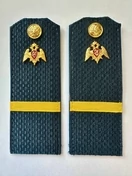 Погоны Росгвардии ФСВН 13,5 см ПЛАСТИК звание Ефрейтор цвет темно-синий галун