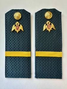 Погоны Росгвардии ФСВН 13,5 см ПЛАСТИК звание Ефрейтор цвет темно-синий галун