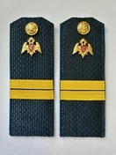 Погоны Росгвардии ФСВН 13,5 см ПЛАСТИК звание Младший сержант цвет темно-синий галун