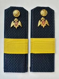 Погоны Росгвардии ФСВН 13,5 см ПЛАСТИК звание Старший сержант цвет темно-синий галун