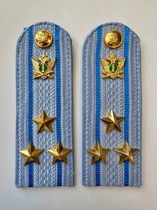 Погоны ФССП с фурнитурой звание Полковник картон 12см цвет голубой